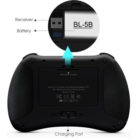 HSAPOW-(Backlit Version)REIIE H9+ Mini Keyboard,2.4GHz Wireless Mini Handheld Smart TV Remote Keyboard with Touchpad for PC,Raspberry Pi 2, Pad, Smart TV, Android TV Box, Windows 7 8 10Not Suport Bl