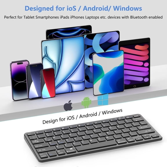 HSAPOW-Bluetooth Keyboard, Tablet Keyboard Compatible iPad 11th Generation,iPad 10th/9th/8th & Air 5th/4th, iPda Pro 13/12.9/11-Inch and Air 13/11-Inch Models and More Bluetooth-Enabled Devices-Black