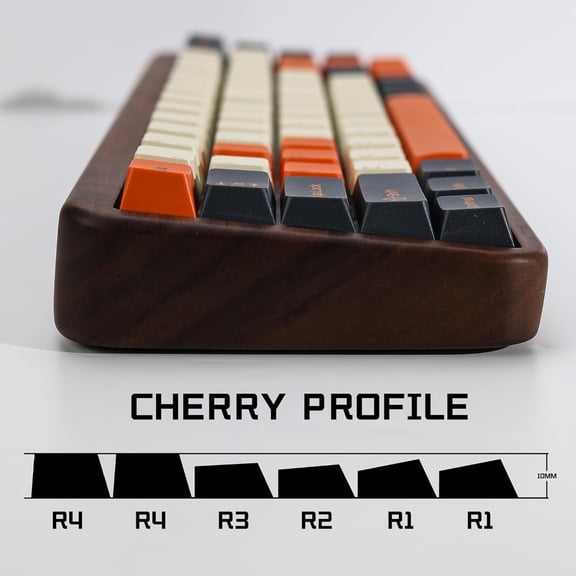 HSAPOW-Carbon PBT Double Shot Orange Keycap Set,174 Keys Retro Custom Key Cap Keycaps 60 Percent Cherry Profile Keycaps for 61/64/68/84/87/100/104/108 Mechanical Keyboard