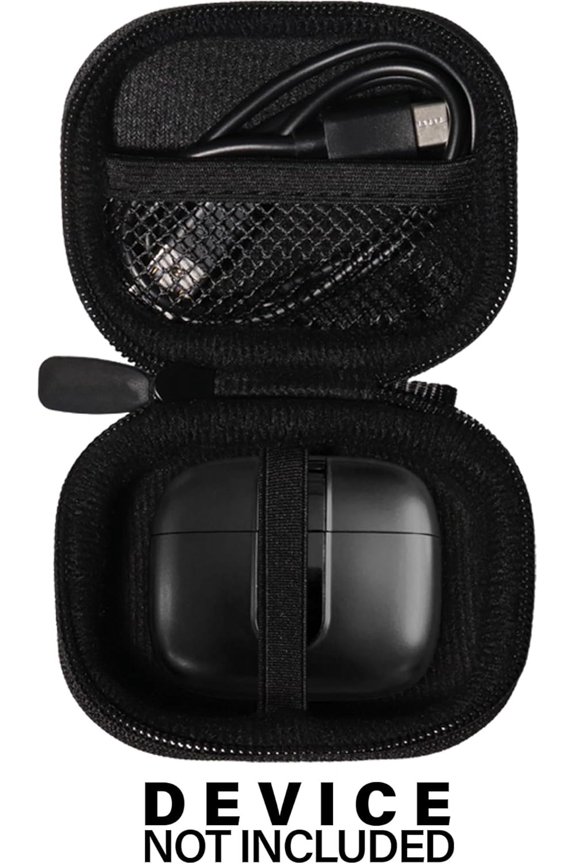 -Case for TAGRY X08 Bluetooth Headphones True Wireless Earbuds 60H, mesh Pocket for Charge Cable (Black)
