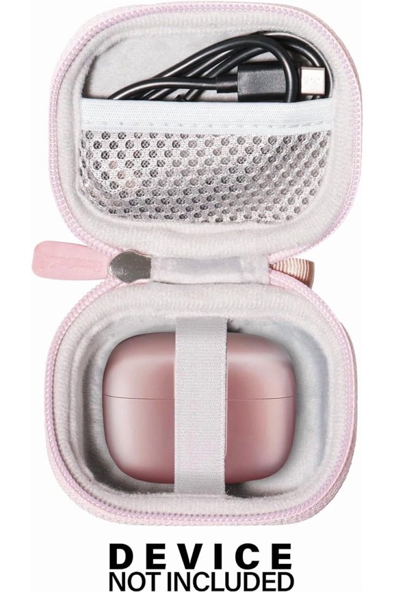 -Case for TAGRY X08 Bluetooth Headphones True Wireless Earbuds 60H, mesh Pocket for Charge Cable (Rose Gold)