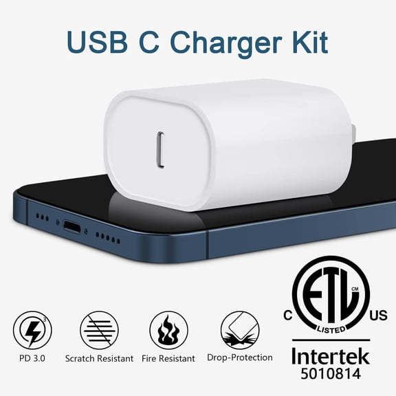 HSAPOW-Charger for iPhone 20W Fast Charging [MFi Certified, 2-Pack] USB-C PD Block & 6FT Cable Compatible with iPhone 14/13/12/11/Pro/Plus/Max/Mini/SE, iPad & More