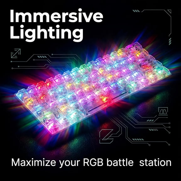 HSAPOW-Clear keycaps, Cherry Profile keycaps 132 Keys Set, Transparent Minimalist Style Suitable for 60%, 65%, 75%, 80%, 100% Mechanical Keyboards