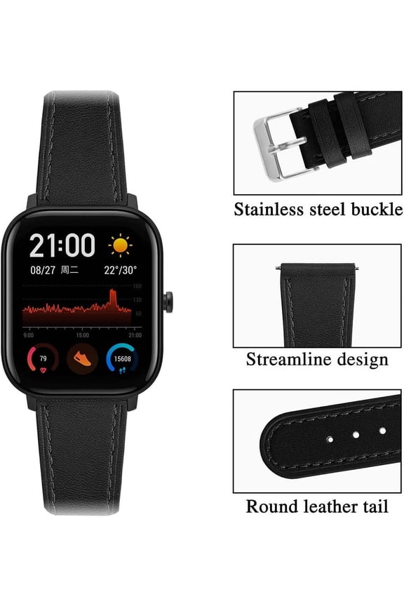 -Compatible with Spade Co Health Smartwatch 4 Watch Band, Soft Leather Replacement Wristbands Straps for Spade Co Health Smartwatch4 1.85 Inches
