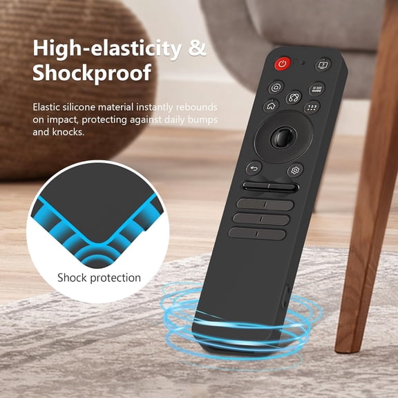 HSAPOW-Cover for LG MR25GA Remote Control, Silicone Protective Case for 2025 LG OLED Smart TV C5 B5 G5 M5 Series Remote, Black