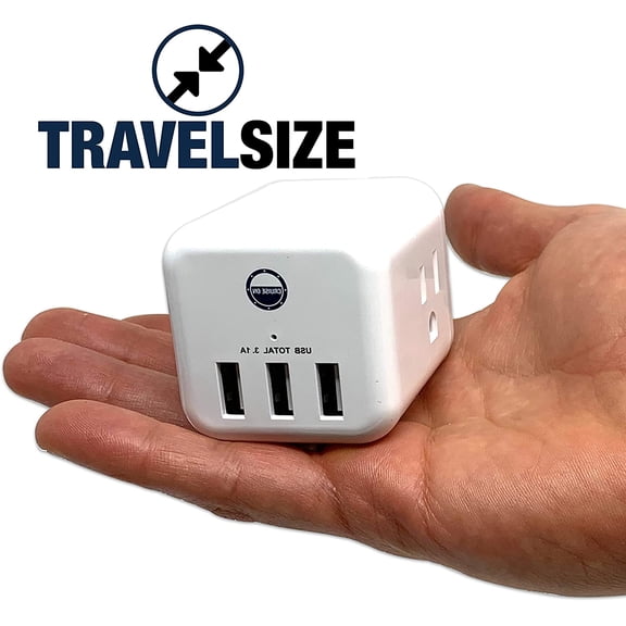 HSAPOW-Cruise Approved Power Strip Non Surge Protector for Cruise Ship Multi Plug, 6 Outlets, 3 USB & 3 AC Outlet for Carnival, Celebrity, Princess, Norwegian & Major Lines in 2026 & 2027