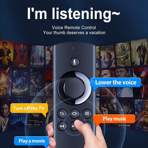 HSAPOW-DR49WK B PE59CV Voice Remote Control Replacement for AMZ 3rd Gen Pendant Design TV, TV Stick (2nd & 3rd Gen, Lite, 4K AMZ Cube (1st & 2nd Gen)