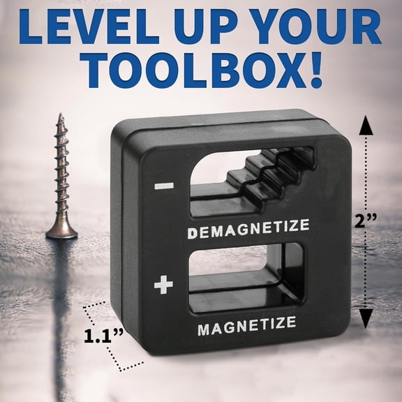 HSAPOW-Demagnetizer and Magnetizer for Screwdrivers Tips, Bits, and Small Tools, Large or Big Screws, Drills, Drill Bits, Sockets, Nuts, Bolts, Nails and Precision Construction Tools - Black