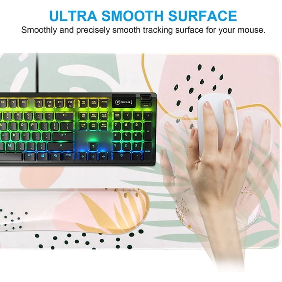HSAPOW-Desk Pad Mat, Big Ergonomic Mouse Pad,+ Keyboard Pad+Wrist Rest, Easy Typing Pain Relief, 3Pcs (35.415.7 in) Keyboard Mat Desk Mat for Keyboard and Mouse (Morlandi)