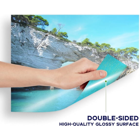 HSAPOW-Double Sided Glossy Photo Paper 8.5x11 100 Sheets, 200GSM/54LB Inkjet Printer Paper 8.5 x 11 Glossy for Crafting, Chip Bags, Calendars, Menus, Cards and Invitations