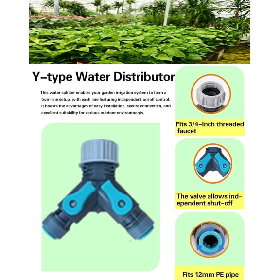 HSAPOW-Drip Irrigation Fitting Kit  This Set with Y-Splitter Connector, Quick Connector, Elbows, Tees, Stoppers,Connector,Easy Installation for Watering Systems (Premium Drip Irrigation Fitting Kit)