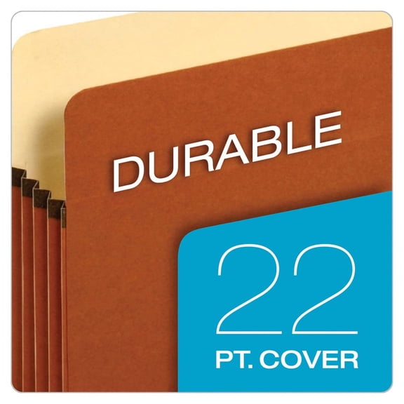 HSAPOW-Expanding File Pockets, Letter Size, 5.25" Expansion, Reinforced with DuPont Tyvek Material, Redrope, 10 per Box (1534G-OX)