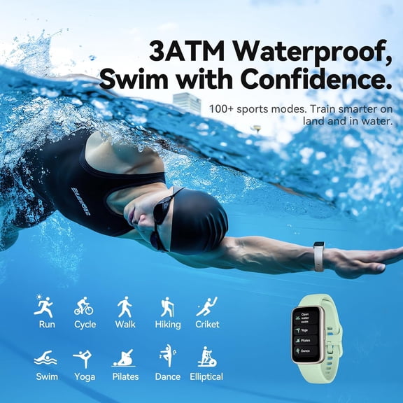 HSAPOW-Fitness Trackers,Smart Watch with 1.47"Color Screen,100+Sport Modes Fitness Watch with Heart Rate Sleep Monitor, Pedometer Step Counter Watch, 3TAM Waterproof Activity Trackers for Women Men,L