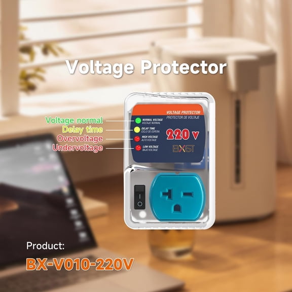 HSAPOW-Heavy-Duty Surge Protector 20A 4400W for Refrigerators One Outlet Plug Voltage Protector Adjustable Voltage Regulator for Home Appliance, 1 Pack
