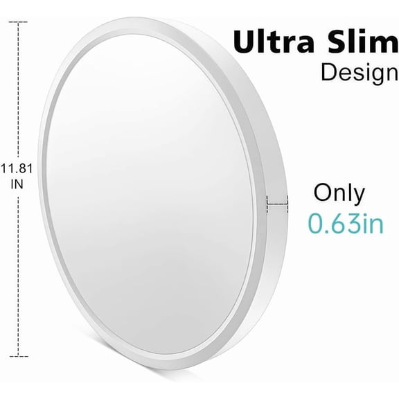 HSAPOW-LED Flush Mount Ceiling Light Fixture, 5000K Daylight White 24W(240W Equivalent) 12 Inch Flat Modern Ceiling Lighting, 3200LM Ceiling Lamp for Bathroom Porch, Kitchen, Bedroom, Living Room, Ha