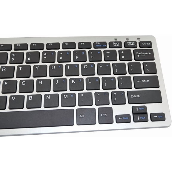 HSAPOW-Mini USB Slim Wired 78 Key Small Super Thin Compact Keyboard for Desktop Laptop PC Win 7 Mac (Black with Silver)