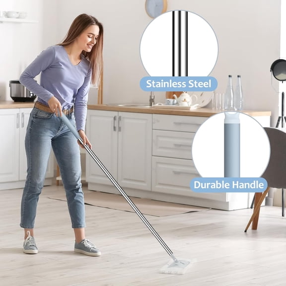 HSAPOW-Mop Handle Extension Rods, for Extending Flat Mop, Mop Replacement Handle, Adjustable Steel Mop Handle Rods, 5 Pack