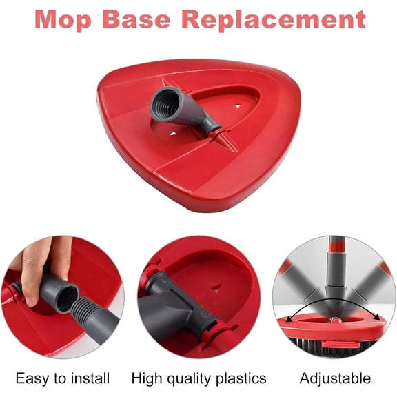 HSAPOW-Mop Handle for Ocedar,Spin Mop Replacement Head Base Compatible with O Cedar,4-Section Spin Mop Handles and Base for EasyWring Spin Mop