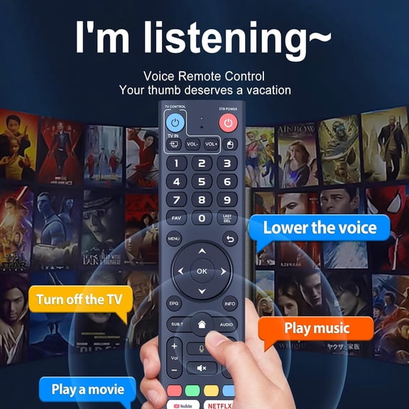 HSAPOW-New V3 Pro Voice Remote Control Replacement Compatible for vSeeBox V5 Pro / V3 Plus / V3 Pro / V2 / V2 Pro / V1 / V1 Max /V1 Pro/Elite/Max