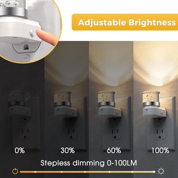 HSAPOW-Night Light, 2 Pack Night Lights Plug into Wall, 3000K Soft Light LED NightLights, Built in Dusk to Dawn Sensor Bubble Wall Light for Hallway, Bathroom, Rooms