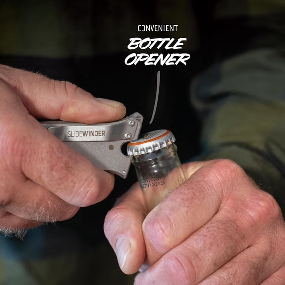 HSAPOW-Outdoor Edge SlideWinder - Utility Knife Multitool with Standard Replaceable Razor Blade, Screwdrivers, Prybar, Bottle Opener and Pocket Clip with Locking Auto-Retracting Blade