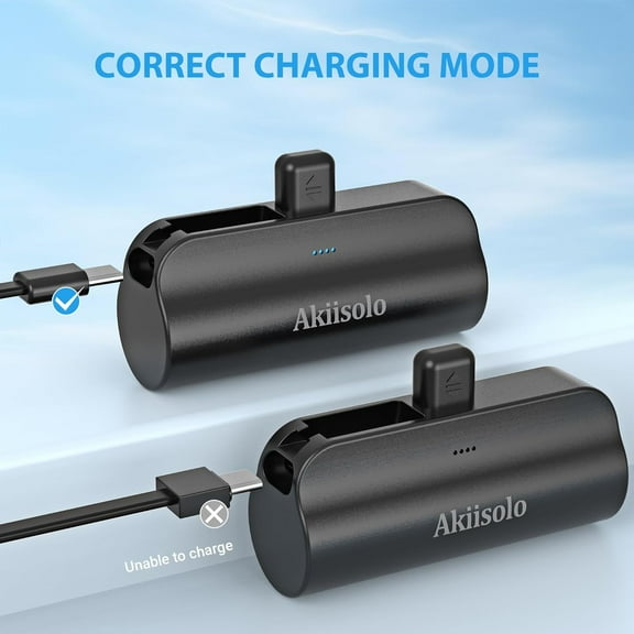 HSAPOW-Portable Charger for iPhone with Dual Infterface, 5000mAh Mini Power Bank Fast Charging, Phone Charger Battery Pack Compatible with iPhone 15/14/14 Pro Max/14 Plus/13/12/11/X/8/7/6, and More