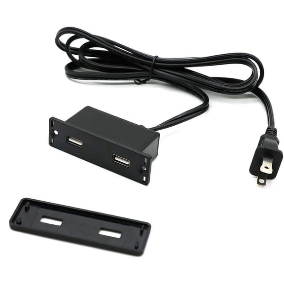HSAPOW-Powered USB Hub Socket Recessed USB Power Strip Outlet with Power Supply 2 USB Ports 2.1A Mounted into Bed Desk Table Sofa