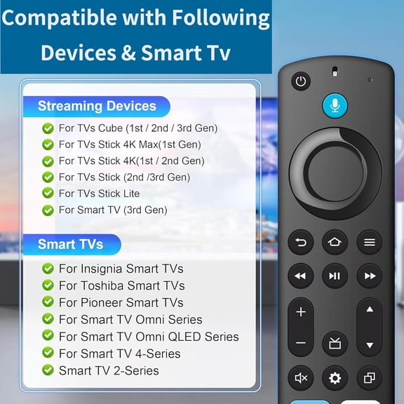 HSAPOW-Replacement Remote for All Insignia-Toshiba-Pioneer-Fire-Smart-TVs, Voice Control