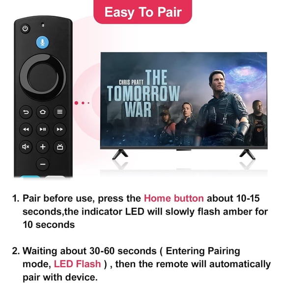 HSAPOW-Replacement Voice Remote Control Compatible with Fire Smart TV Stick(2nd/3rd Gen/Lite/4K Max/Cube), for Stick smart TV 4K(1st/2nd Gen), Smart TVs 3rd Gen