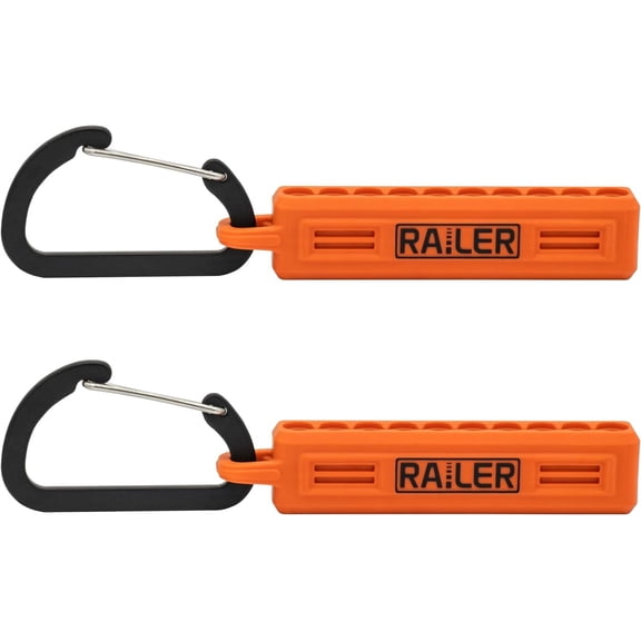 HSAPOW-Screwdriver Bit Holder Storage Organizer 10-Hole Orange Bit Holder with Carabiner - 2 Pack