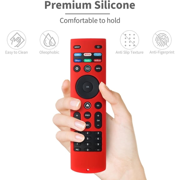 HSAPOW-Silicone Remote Control Cover for Vizio XRT140, Protective Case for Vizio Smart TV Remote with Lanyard, Anti-Slip (Darkblue)