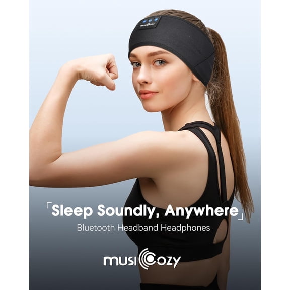 HSAPOW-Sleep Headphones Headband, Wireless Earbuds Earphones Sweat Resistant with Ultra-Thin HD Stereo Speaker, Bluetooth 5.4 for Workout Running Cool Gadgets Unique Gifts