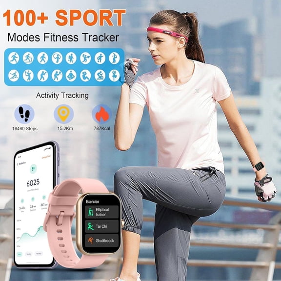 HSAPOW-Smart Watch for Women Men (Answer/Make Call), 1.96" HD SmartWatch,IP68 Waterproof 100+ Sport Fitness Tracker, Activity Tracker with Sleep Monitor/SpO2/Heart Rate/Pedometer for Android iOS