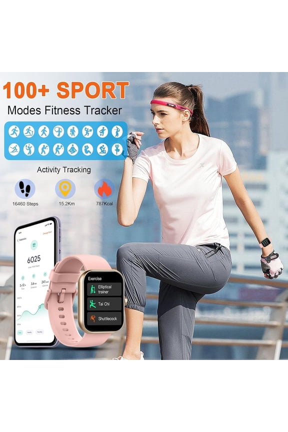 -Smart Watch for Women Men (Answer/Make Call), 1.96" HD SmartWatch,IP68 Waterproof 100+ Sport Fitness Tracker, Activity Tracker with Sleep Monitor/SpO2/Heart Rate/Pedometer for Android iOS