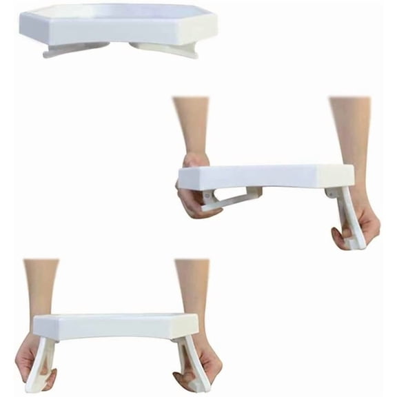 HSAPOW-Sofa Armrest Clip Table No-Slip Couch Tray for Drinks, Snacks, Remote Adjustable Armchair Table for Living Room, Bedroom, Dorm Fits Most Armrests (White)