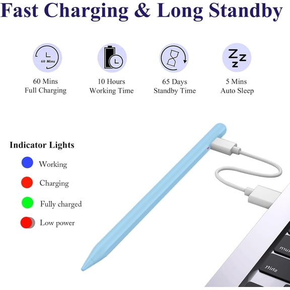 HSAPOW-Stylus Pen for Android, Magnetic Phone Pencil, Fine Point Digital Pens for Touch Screens, Tablet Pen Compatible with iPhone/Samsung/Xiaomi/Huawei/Vivo and Other Android Phone and Tablet - Blu