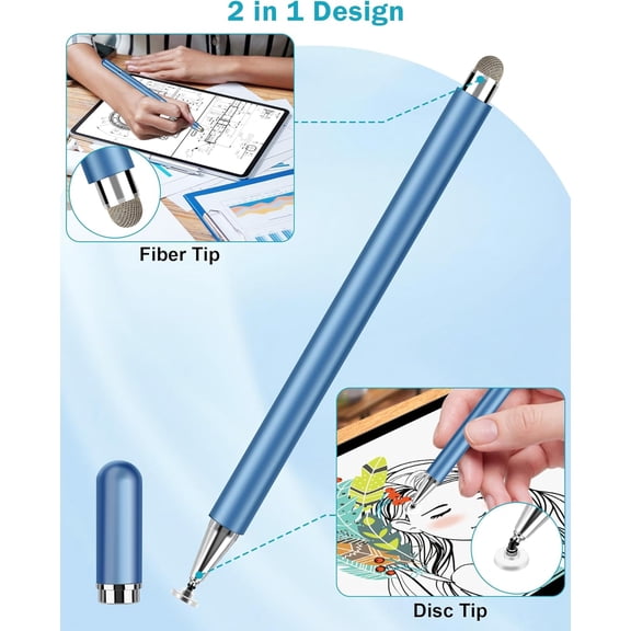 HSAPOW-Stylus Pens for Touch Screens, 4 Pcs High Precision Disc Stylus with Magnetic Cap, 2 in 1 Stylus Pen Compatible with iPhone, iPad Pro, Mini, Air and Samsung Tablets