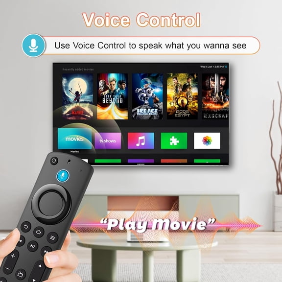 HSAPOW-TV Remote Control Replacement Compatible with All Fire Series, for Insignia Smart TV Stick (2nd Gen/3rd Gen/4K/Lite/4K Max)/TV 3rd Gen/Cube/Hisense/Pioneer with Voice Control