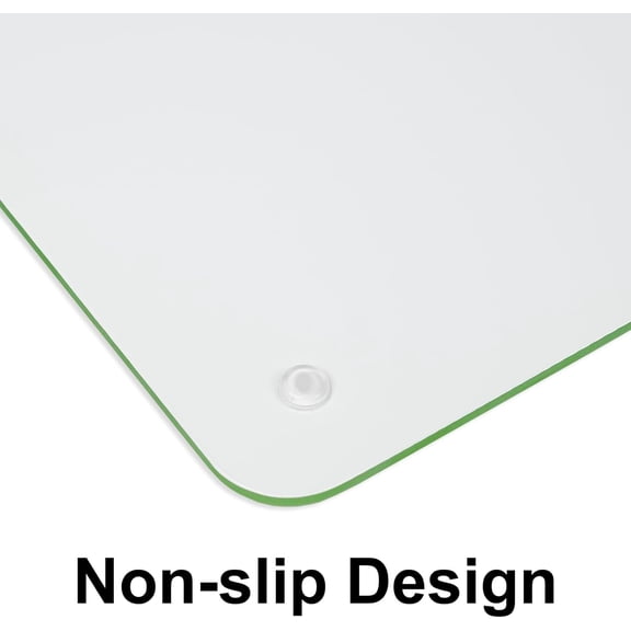 HSAPOW-Tempered Glass Cutting Board for Kitchen Counter, Glass Cutting Board with Non-Slip Rubber Feet, Dishwasher Safe, Easy to Clean, Scratch, Heat & Shatter Resistant (16"x12", Green)