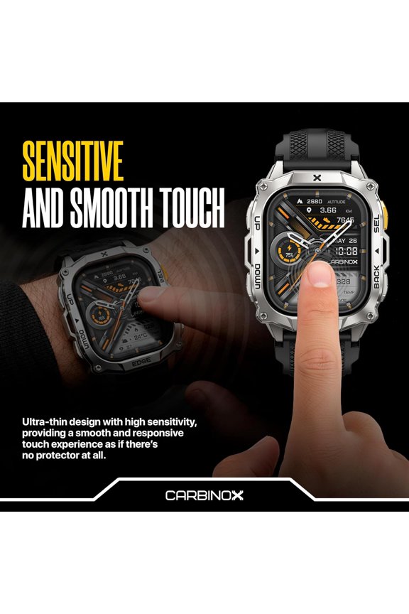 -Tempered Glass Screen Protector Compatible Smartwatches - High Transparency, Anti Scratch, High Sensitivity, Bubble Free (2 Pack) Edge