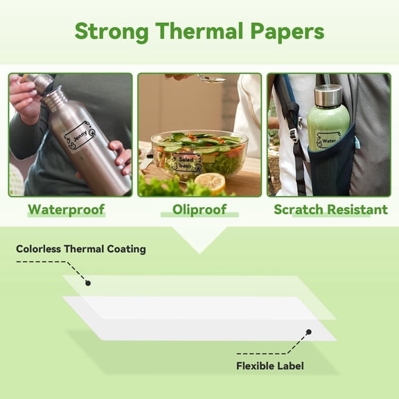 HSAPOW-Thermal Labels-Transparent M110 Labels for M110/M220/M221/M120/M200,1.57"x1.18"(40x30mm) 230 Labels, for Small Business/Home Use, Barcode, Address, Logo Label