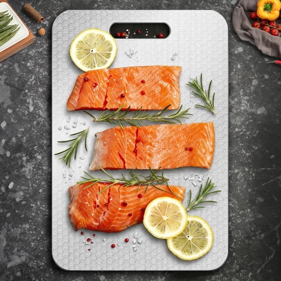 HSAPOW-Titanium Cutting Board, 100% Pure Titanium Cutting Boards for kitchen, Double Sided Chopping Board with Non-Slip Mat for Meat Cheese Vegetable (15.7"L x 11"W)