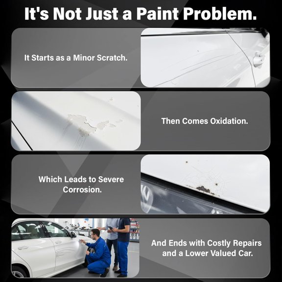 HSAPOW-Touch Up Paint for Cars, 3-Pack - White Car Scratch Repair Pen, Color Accurate Automotive Touch Up Paint, Long-Lasting Scratch Resistance, Fast-Drying & User-Friendly, Safe & Water-Resistant f