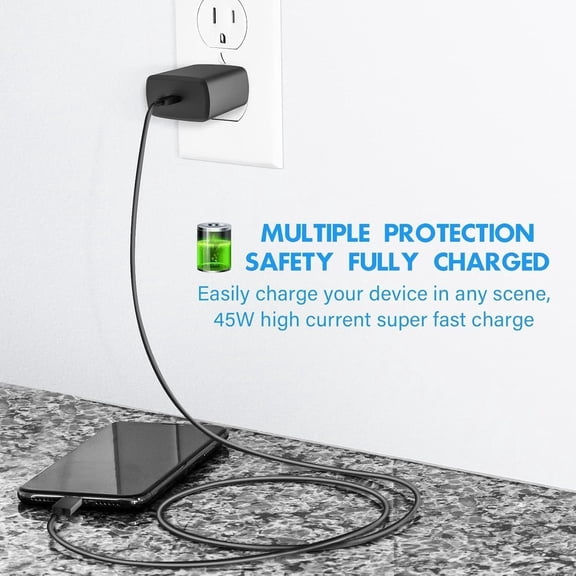 HSAPOW-USB C Charger Block for Samsung Phone 45W, USBC Super Fast Charging Plug Fit Galaxy S25 S24 Ultra S23 S22 S21 S20 Note20 / iPhone 17 Air 16e 16 15 14 13 Pro Max, Type C Wall Charger Power Adap
