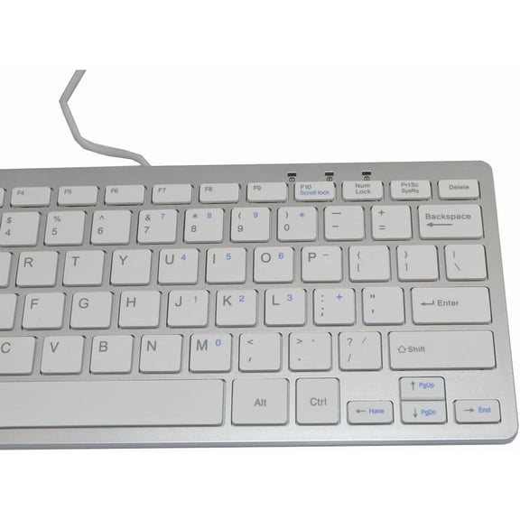 HSAPOW-USB Slim Mini Wired 78 Key Small Super Thin Compact Keyboard for Desktop Laptop PC Win 7 Mac (White)