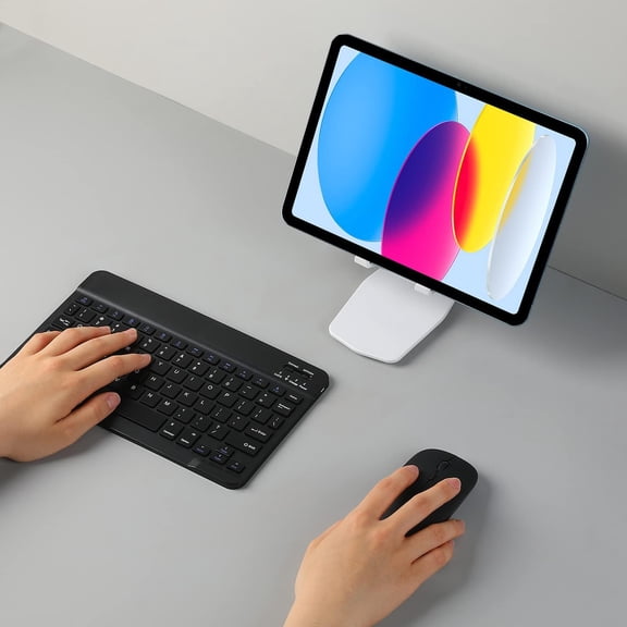 HSAPOW-Ultra-Slim Rechargeable Bluetooth Keyboard Portable Wireless Keyboard for iPad A16 11th 10th Generation, iPad Pro iPad Air iPad Mini iPhone, Android Samsung Galaxy Tablet Smartphone Cell Phone
