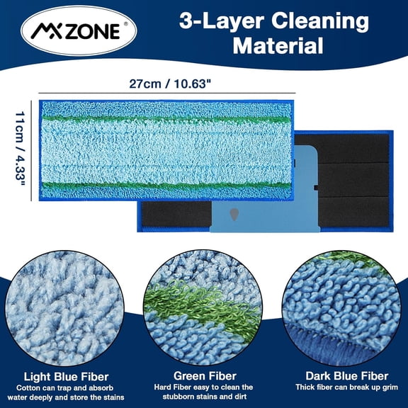 HSAPOW-Upgraded M6 Wet Mopping Pads for iRobot Braava Jet M6 Series (6110) (6012) (6112) (6113) Ultimate Robot Mops, New Sticky Design, Detachable, Washable and Reusable M6 Mop Pads for iRobot, 8 Pac