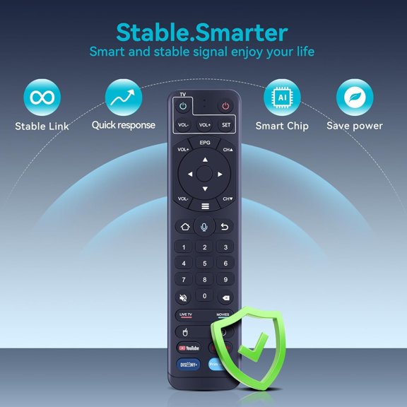 HSAPOW-V2 Pro Replacement Voice Remote Control fit for vSeeBox V1 Pro / V2 Pro/Elite/ V1 Max, for OctaStream Elite Max Android TV Box Elite-3