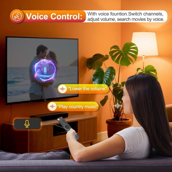 HSAPOW-V3 Pro Voice Remote Control Replacement Compatible for vSeeBox V5 Pro,V1,V1,V2,V2 Pro, V3, V3 Plus,V1 Max,Elite,Max