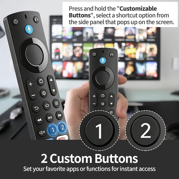 HSAPOW-Voice Remote Control Compatible with FireStick 4K Max, 4K, Lite & HD, Works with Fire Edition Smart TVs Including Insignia, Toshiba & Select TCL Series, Bluetooth Pairing